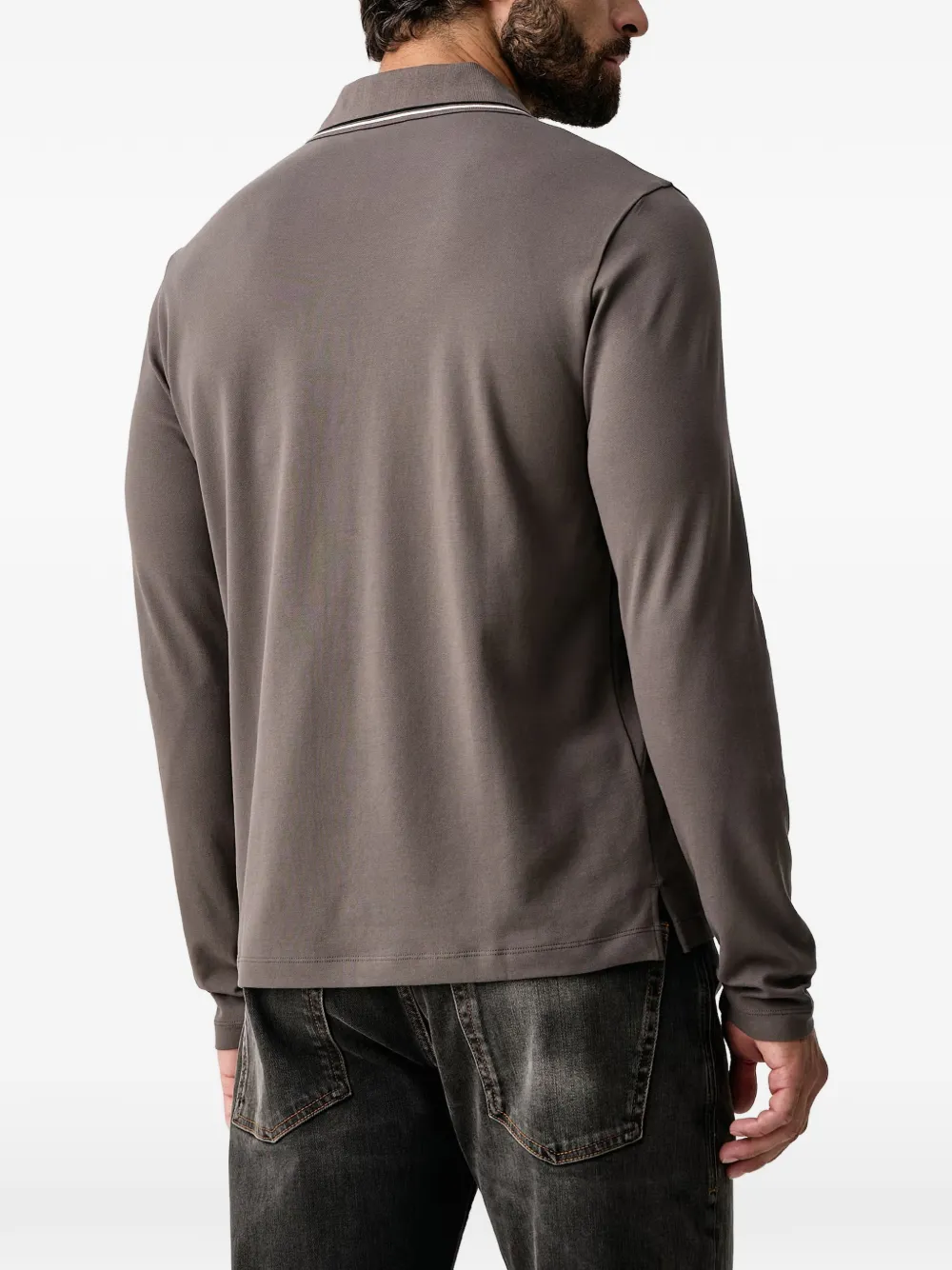 Emporio Armani Poloshirt met lange mouwen Grijs
