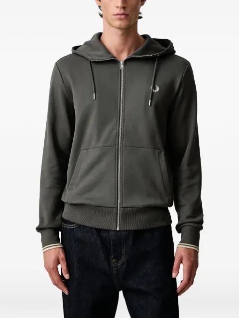 Fred Perry logo-embroidered zip-up hoodie