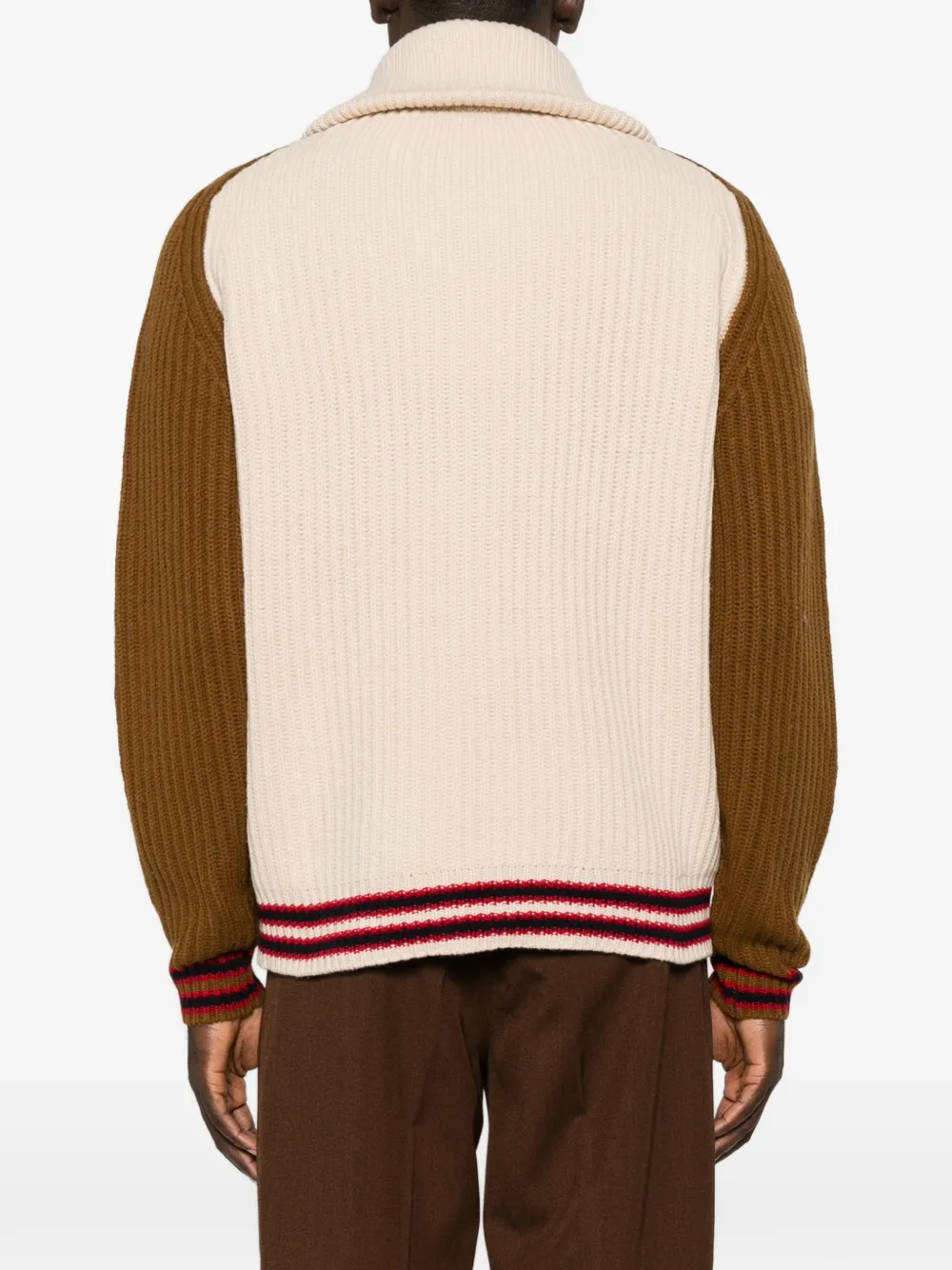 Drôle De Monsieur Ribgebreid vest Beige