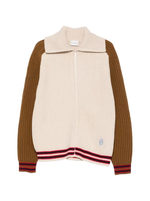 Drôle De Monsieur ribbed-knit zip-up cardigan