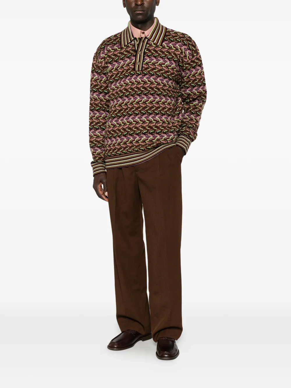 Drôle De Monsieur Poloshirt met knopen Bruin