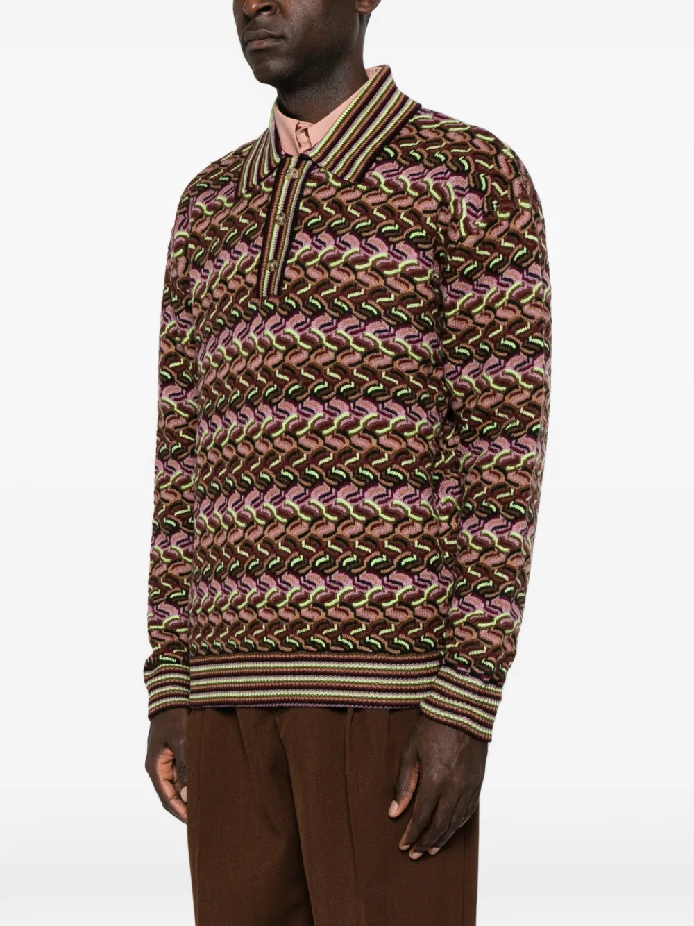 Drôle De Monsieur Poloshirt met knopen Bruin