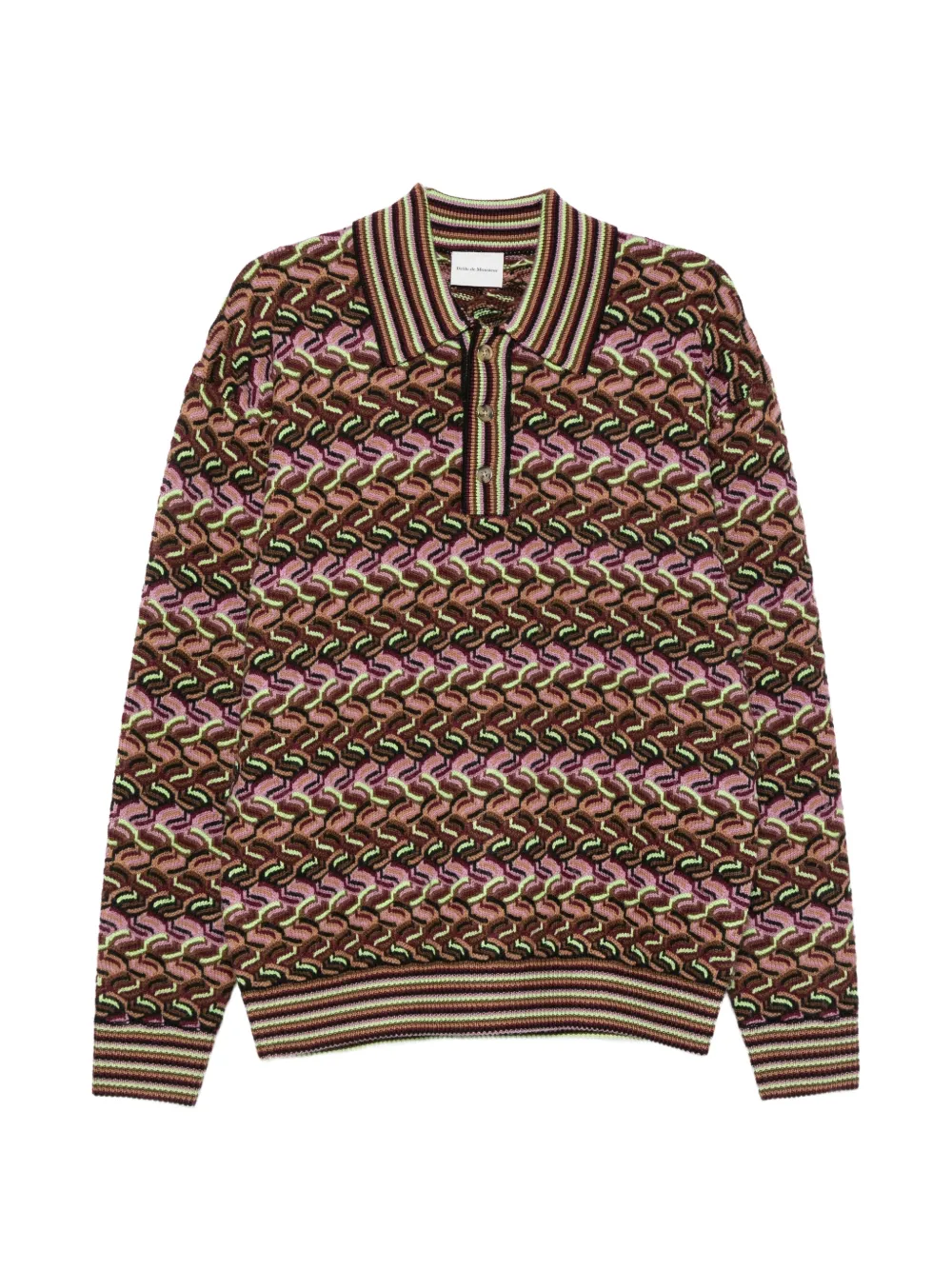 Drôle De Monsieur Poloshirt met knopen Bruin