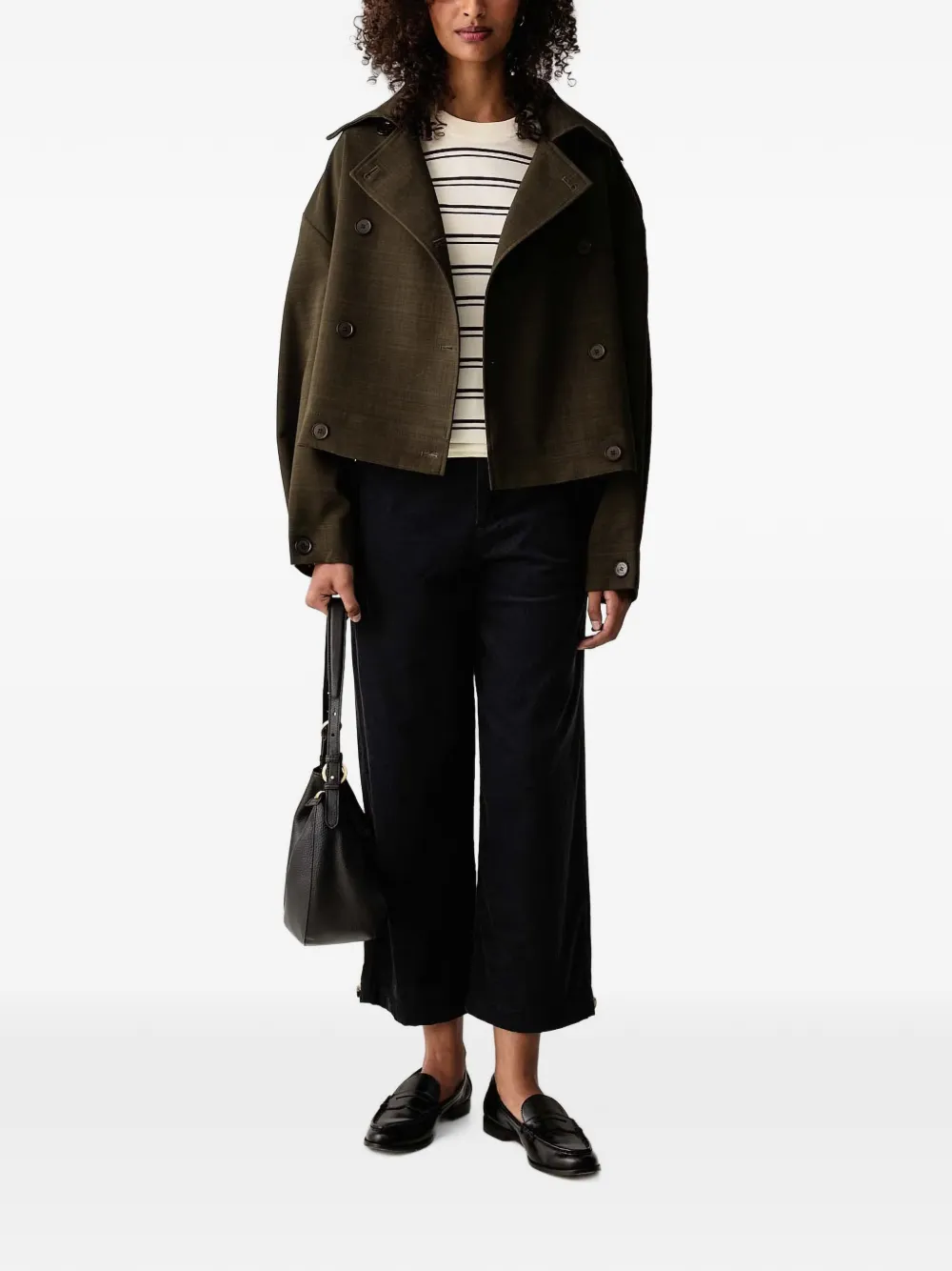 Marc O'Polo Ribfluwelen cropped broek Zwart