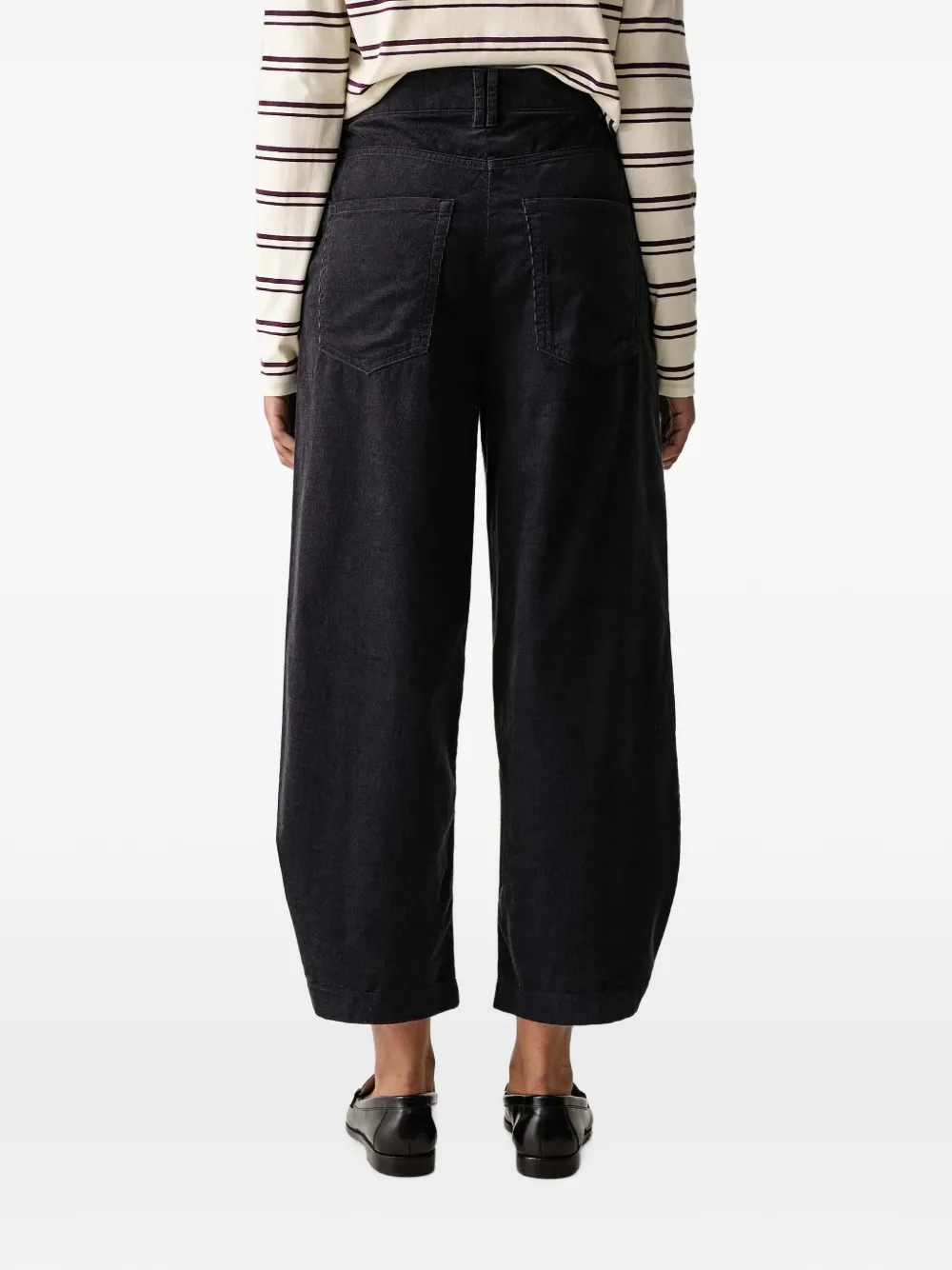 Marc O'Polo Ribfluwelen cropped broek Zwart