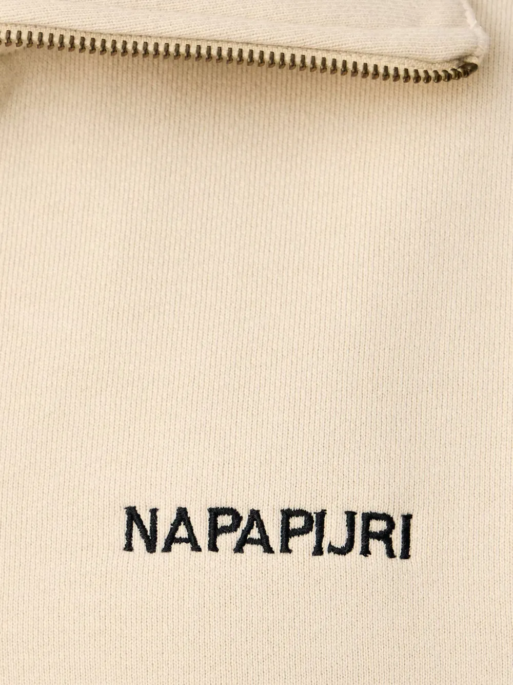 Napapijri Tenri trui met grafische print en kwartrits Beige