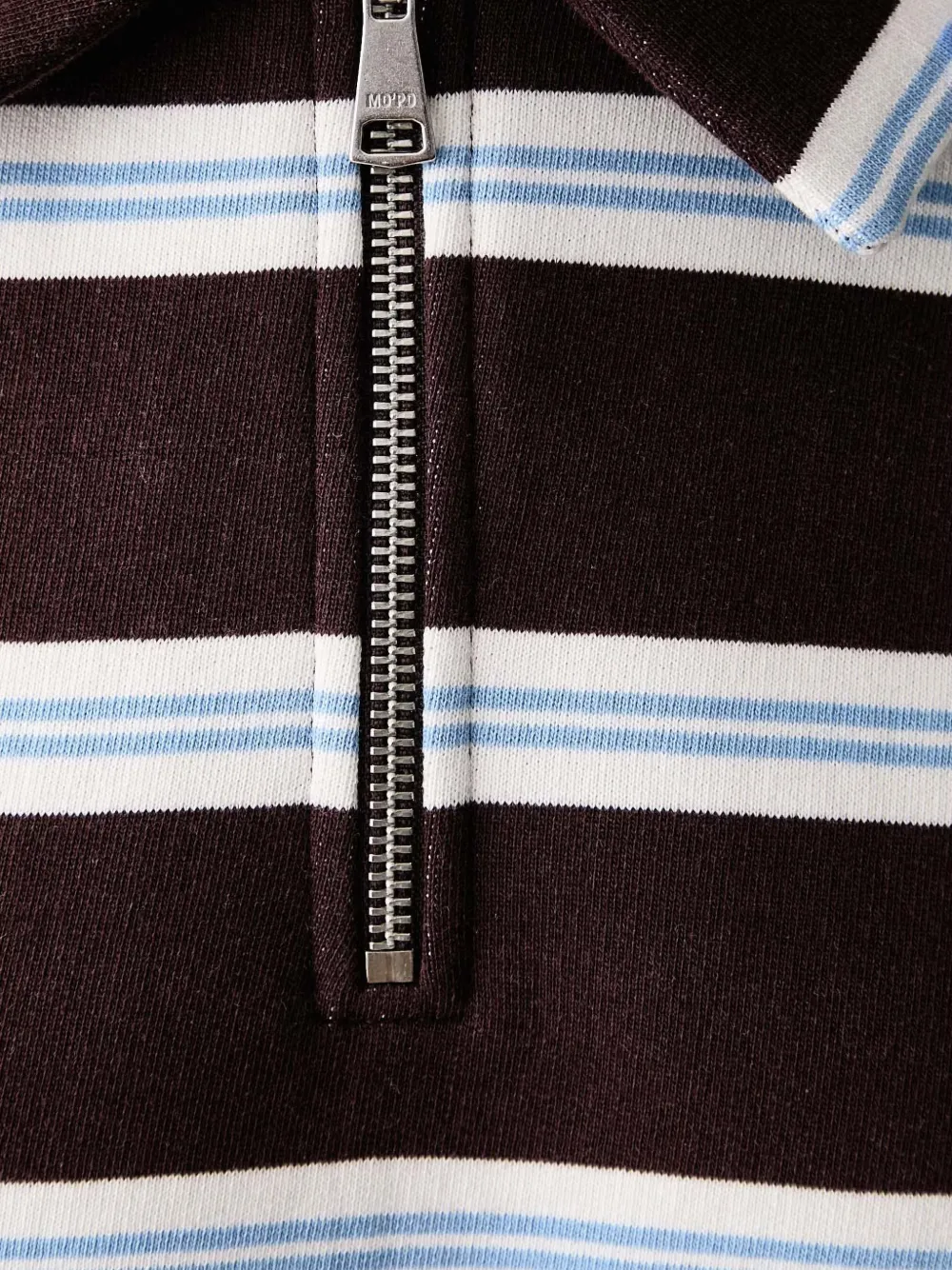 Marc O'Polo Gestreepte polotop met kwartrits Bruin