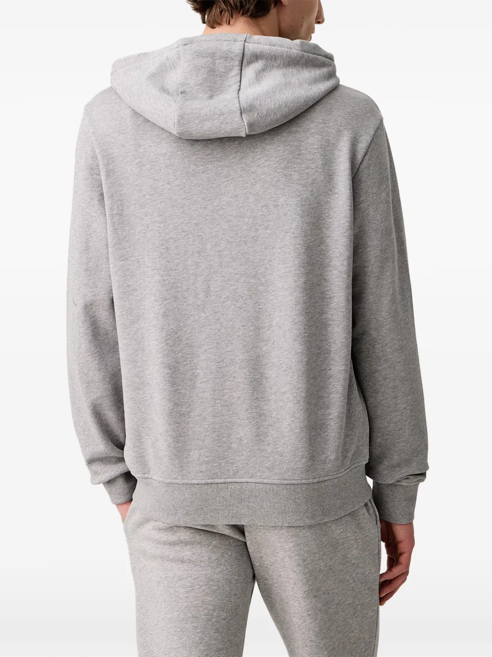 Napapijri logo-embroidered drawstring hoodie Grijs