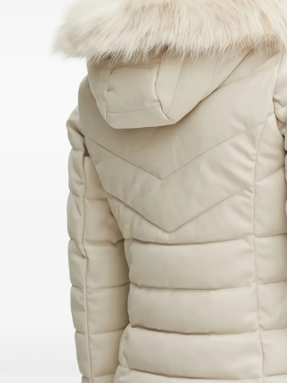 Morgan Jas met afwerking van imitatiebont Wit