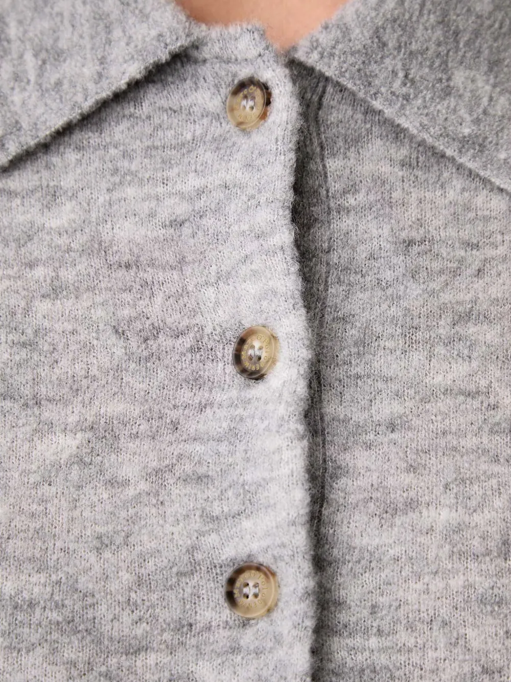 Marc O'Polo Gebreide polotop met lange mouwen Grijs