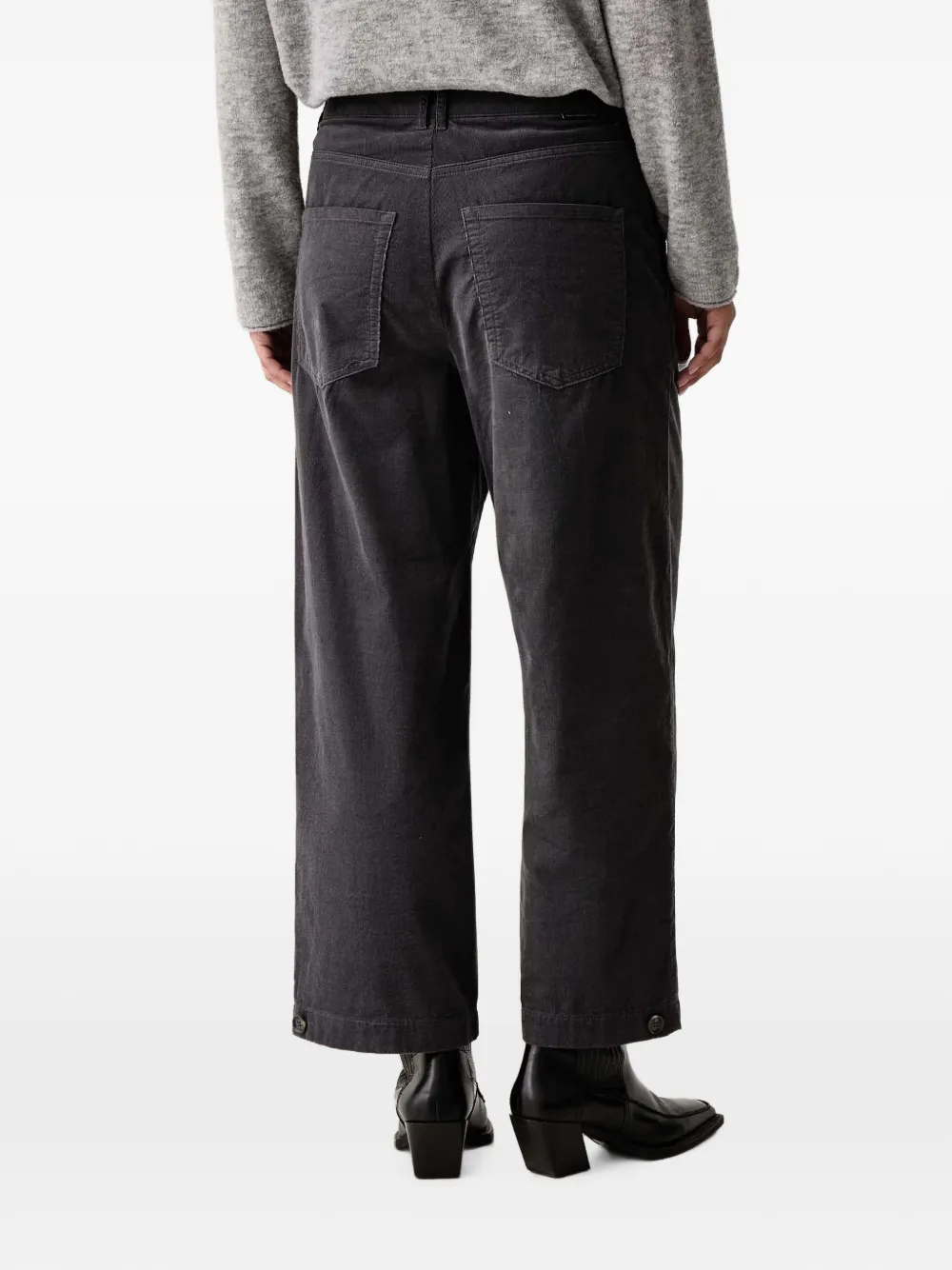 Marc O'Polo Ribfluwelen broek met wijde pijpen Grijs