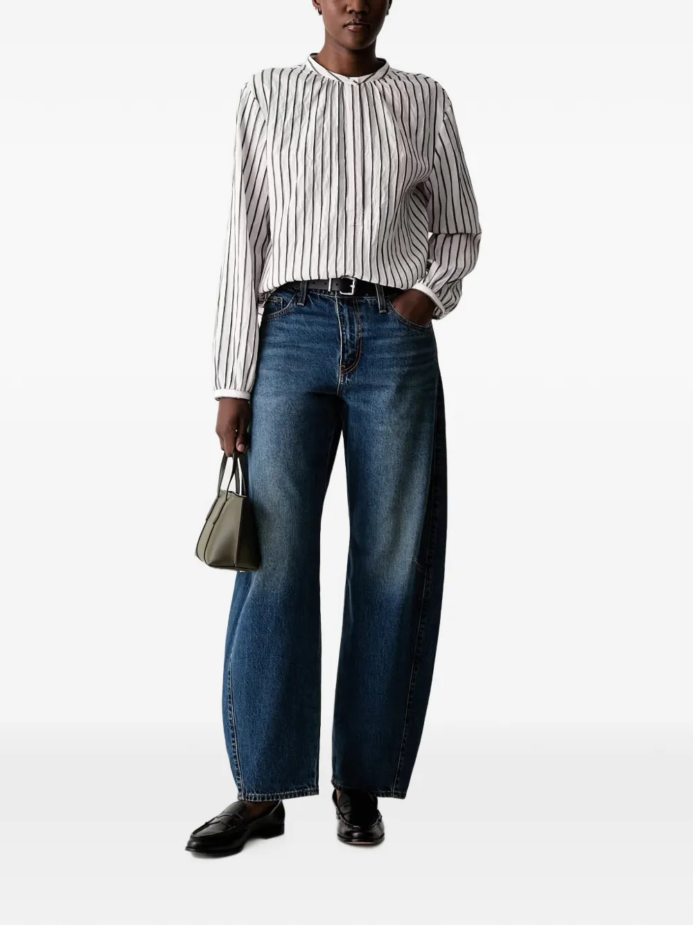 Marc O'Polo Gestreept shirt met lange mouwen Wit