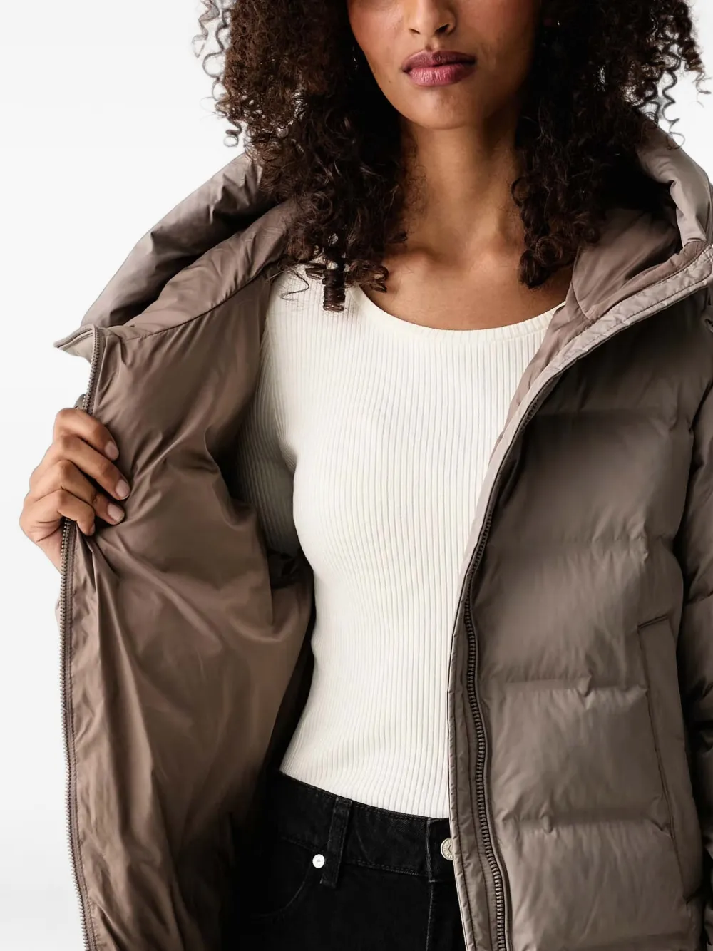 Marc O'Polo Donsjack met capuchon Beige
