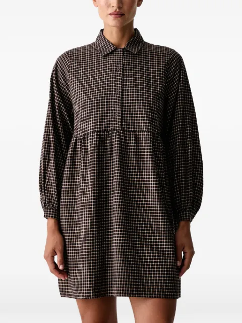 Marc O'Polo robe courte à carreaux et smocks