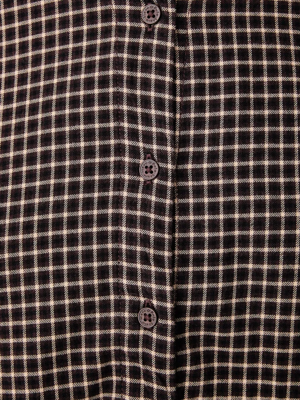 Marc O'Polo Gesmockte mini-jurk met ruit-print Bruin