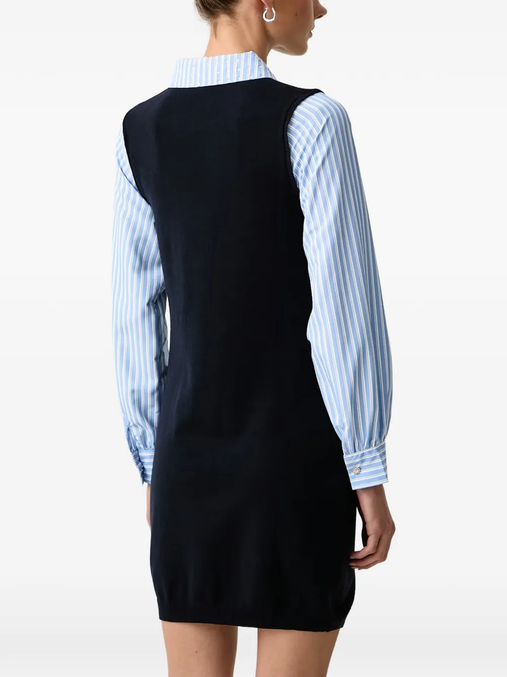 Morgan Gebreide mini-jurk met verfraaide knoop Blauw