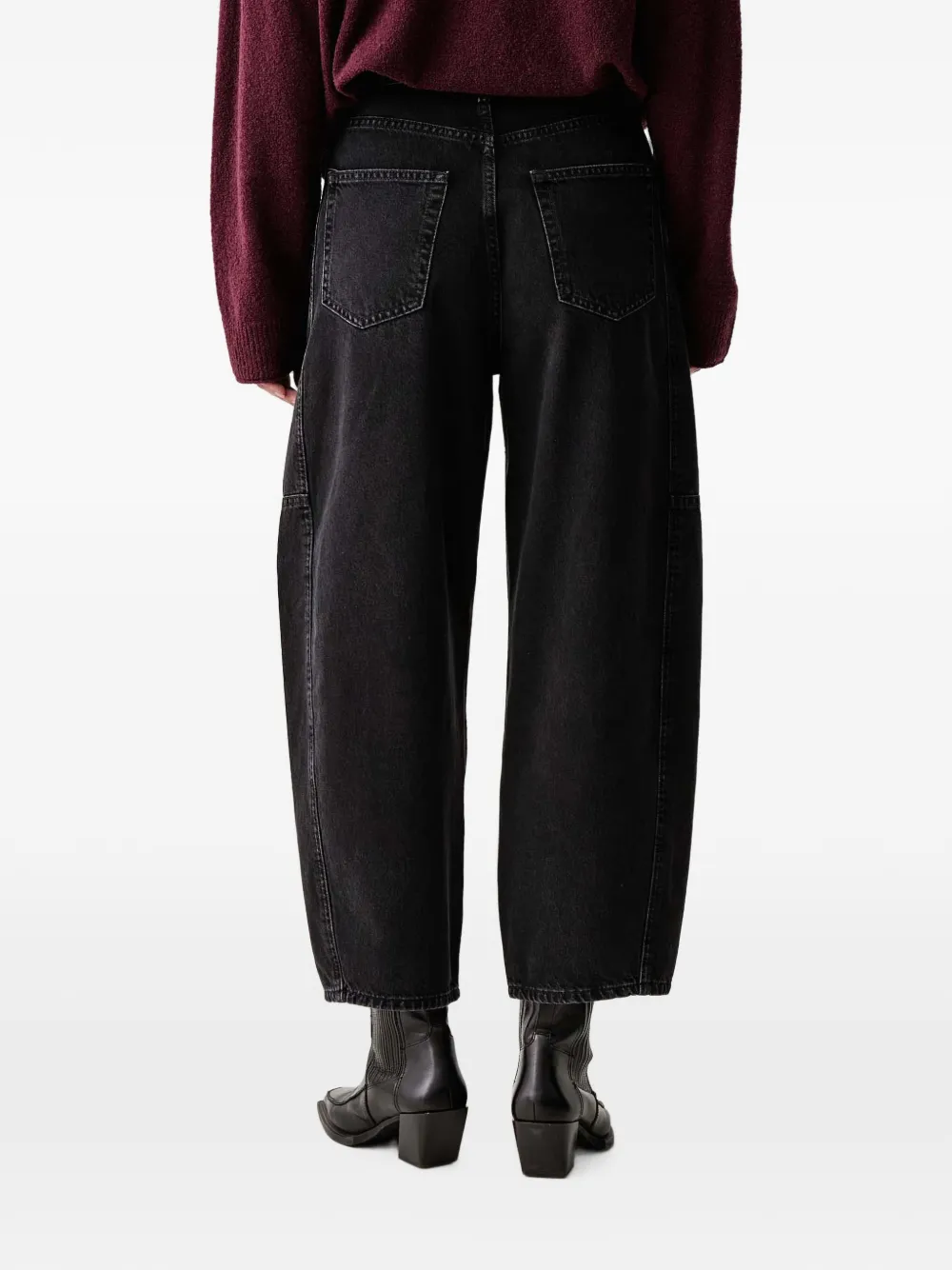 Marc O'Polo Enni jeans met vervaagd effect en barrelpijpen Zwart