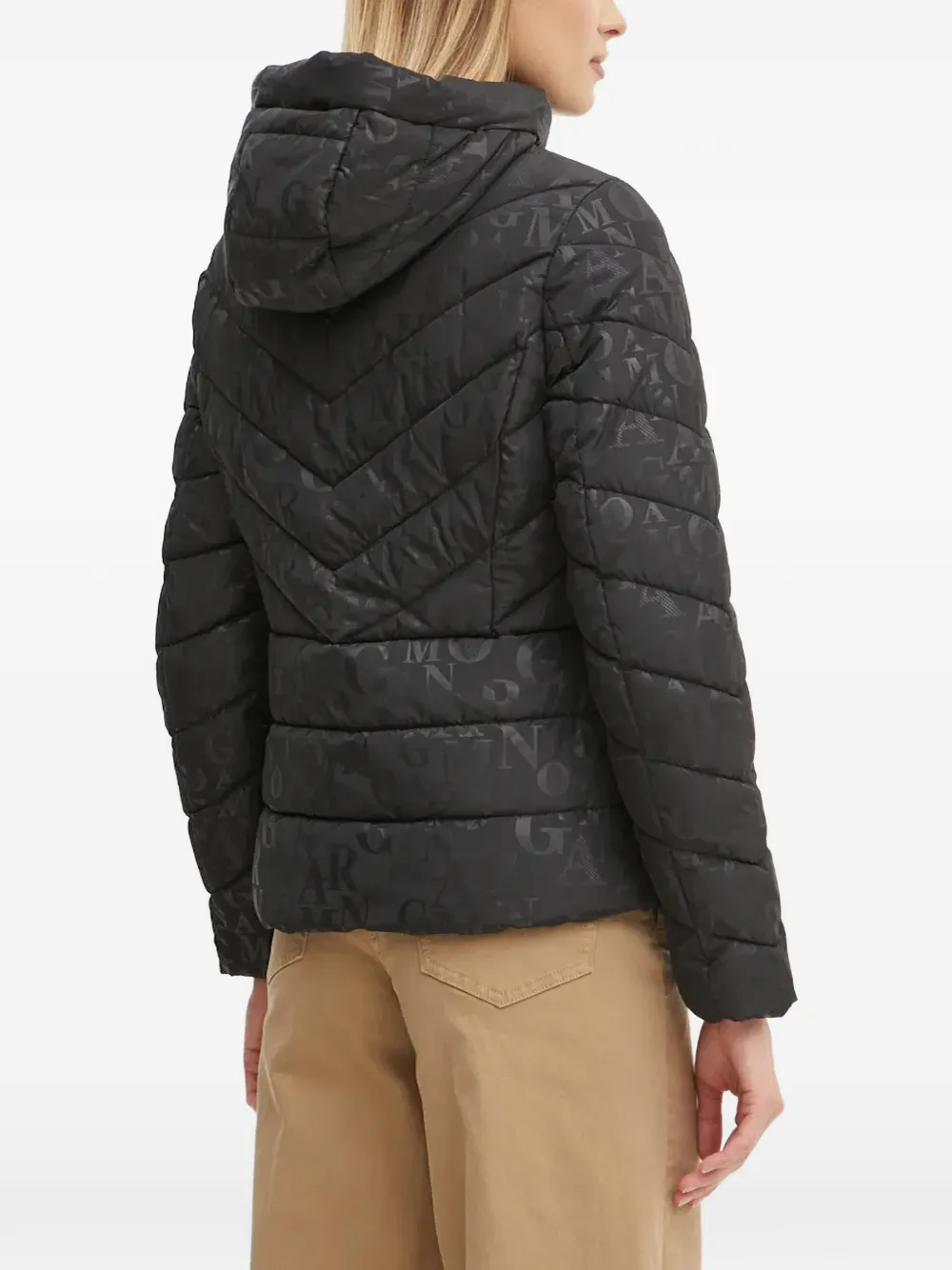 Morgan Donsjack met monogramprint Zwart
