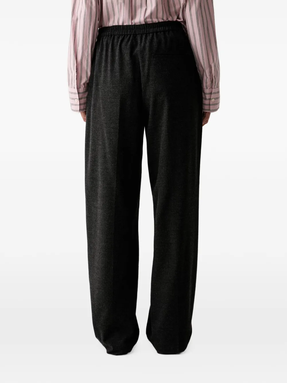Marc O'Polo Broek met persvouw en trekkoordsluiting Grijs