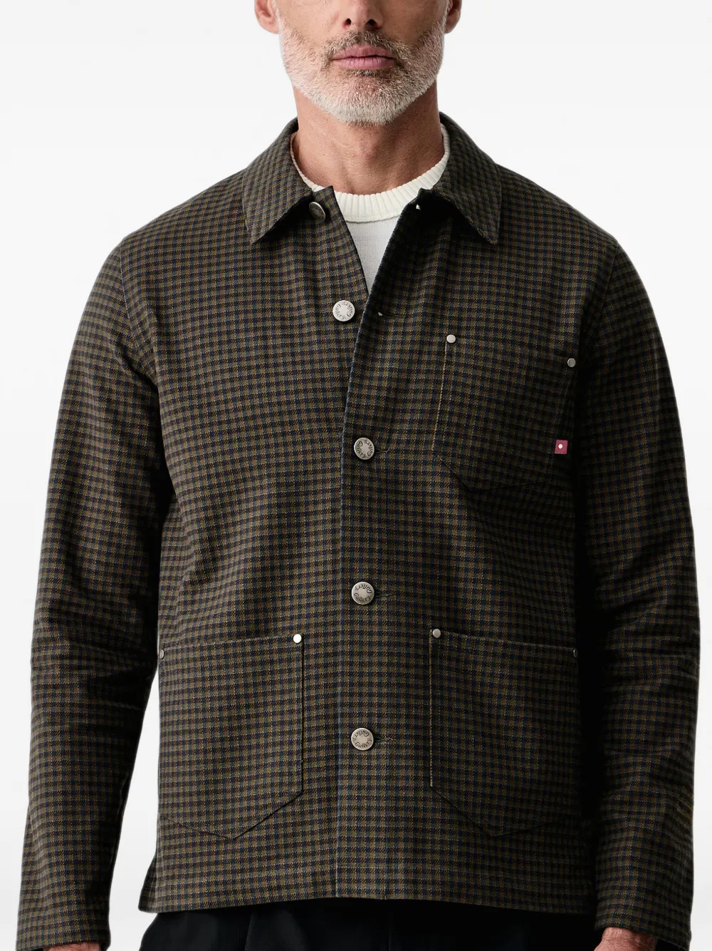 Mos Mosh Mapham shirtjack met pied-de-poule-patroon Groen