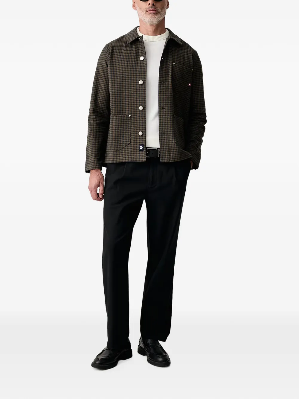 Mos Mosh Mapham shirtjack met pied-de-poule-patroon Groen