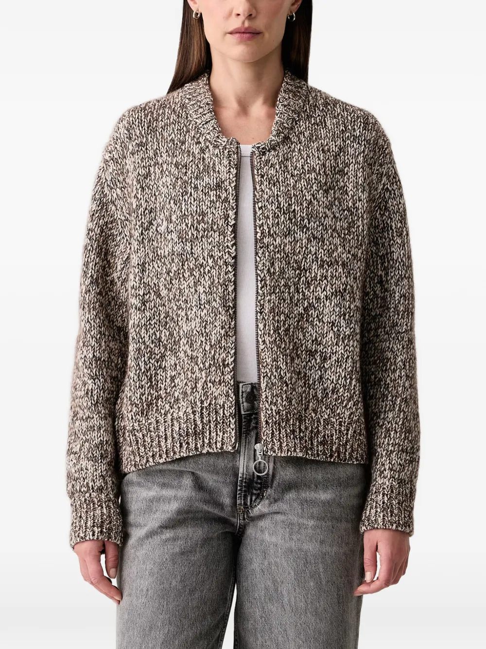 Marc O'Polo chunky-knit zip-up cardigan - Brown