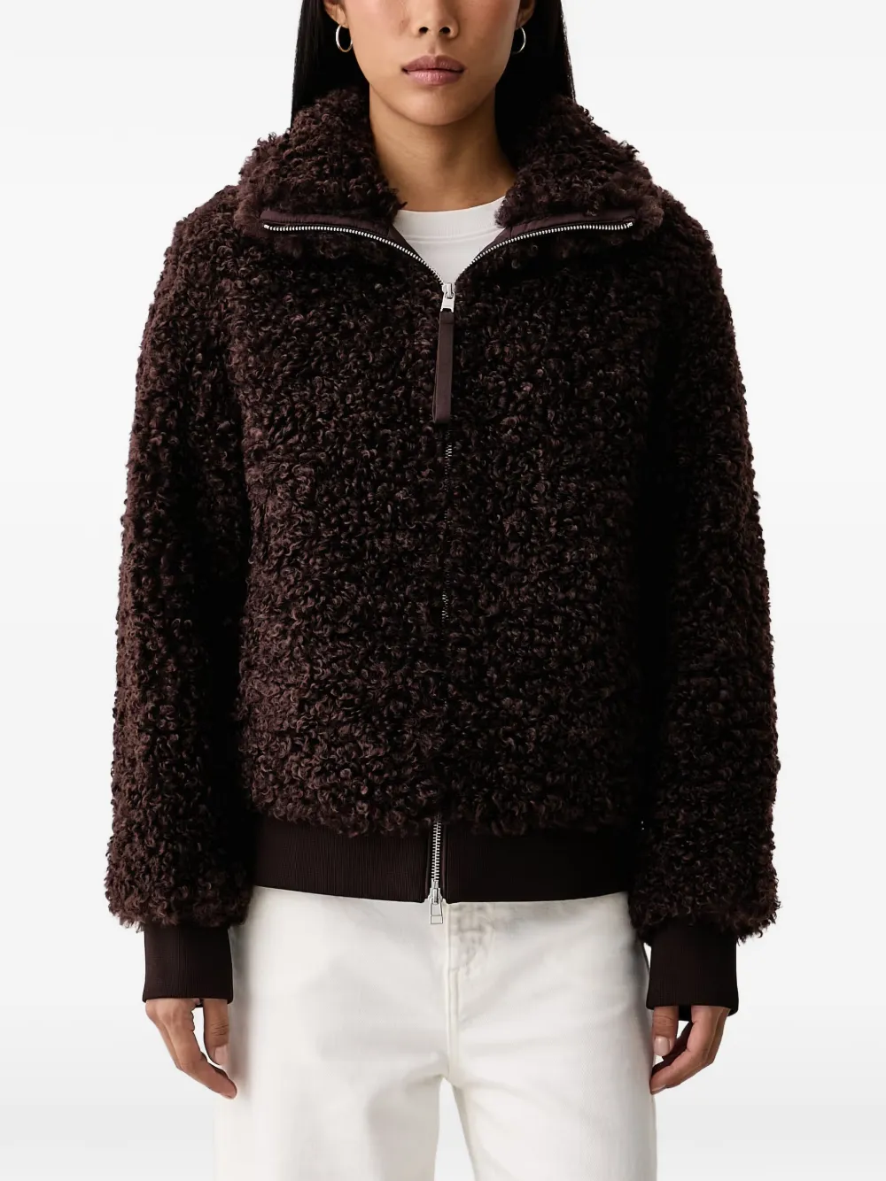 Marc O'Polo zip-up faux-fur jacket - Braun