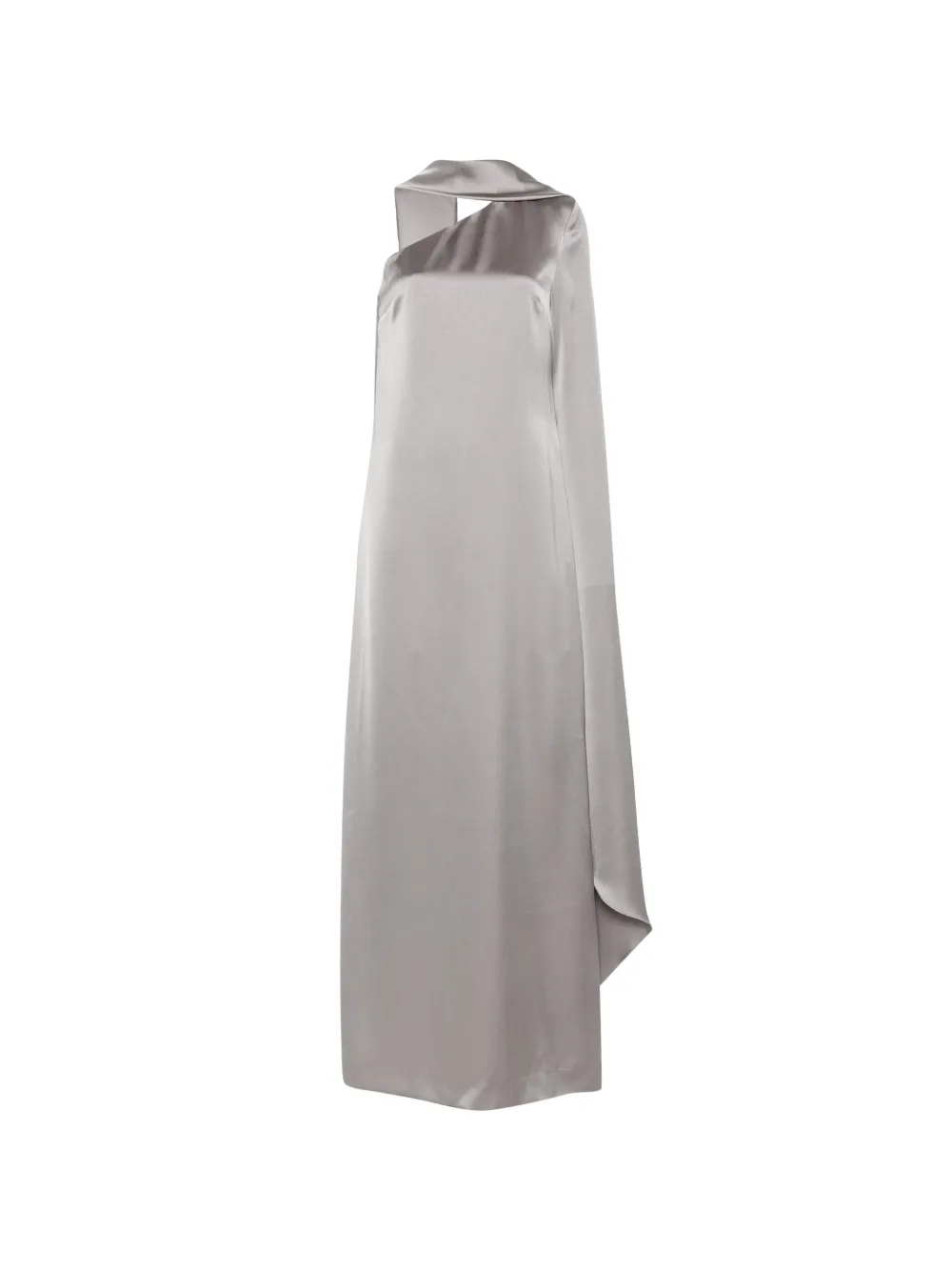 Solace London Newman one-shoulder cape maxi dress - Argent Solace London Newman one-shoulder cape maxi dress - Argent