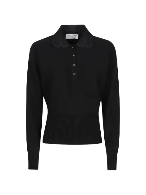 ERMANNO FIRENZE  playera tipo polo con cuello de encaje