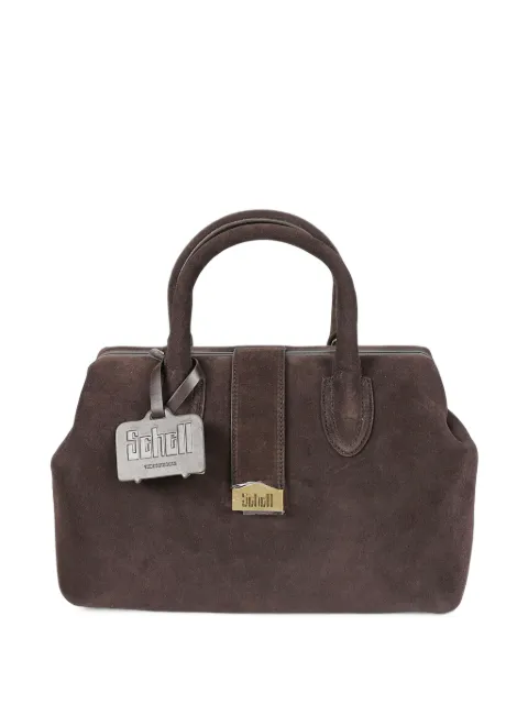 SCHELL  Doctor suede logo-tag tote bag