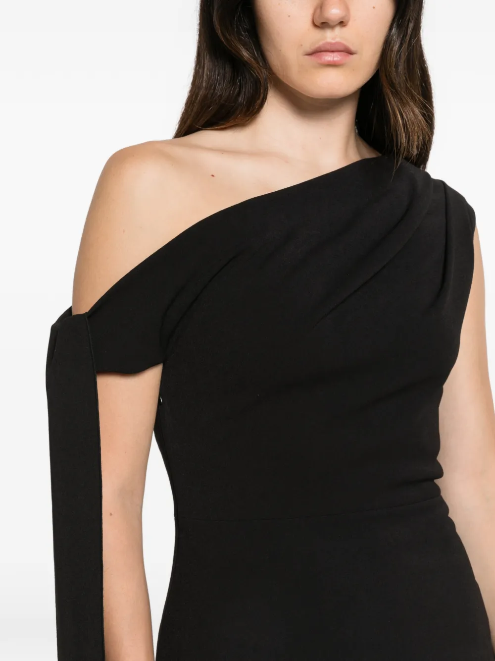 Solace London Gardner asymmetrische gedrapeerde mini-jurk Zwart