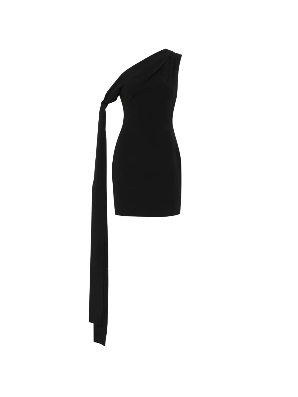 Solace London Gardner one-shoulder draped mini dress - Schwarz