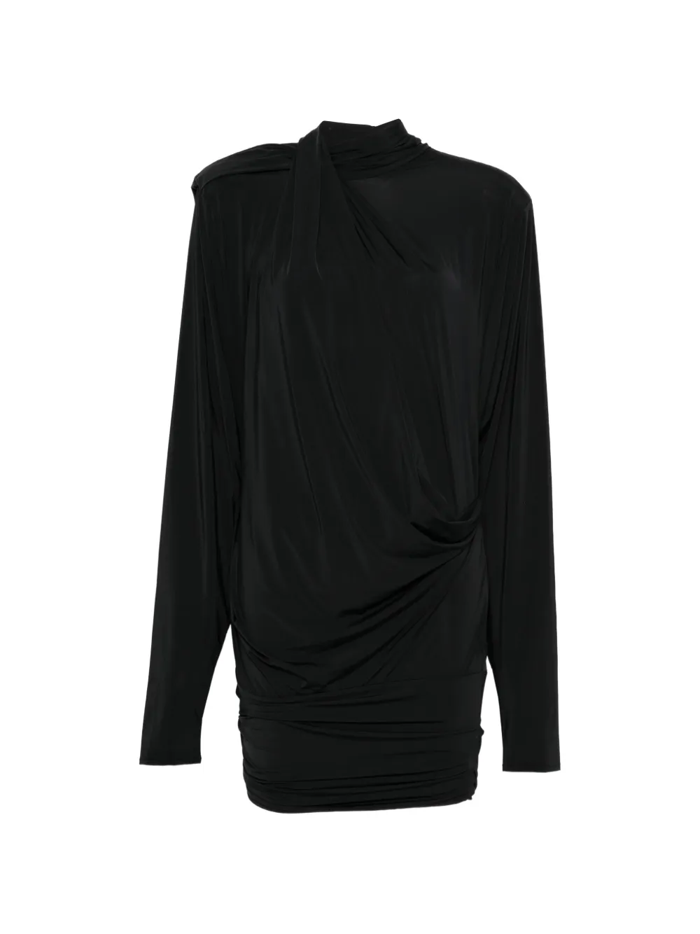 ENTIRE STUDIOS Dalters draped long-sleeve mini dress - Nero