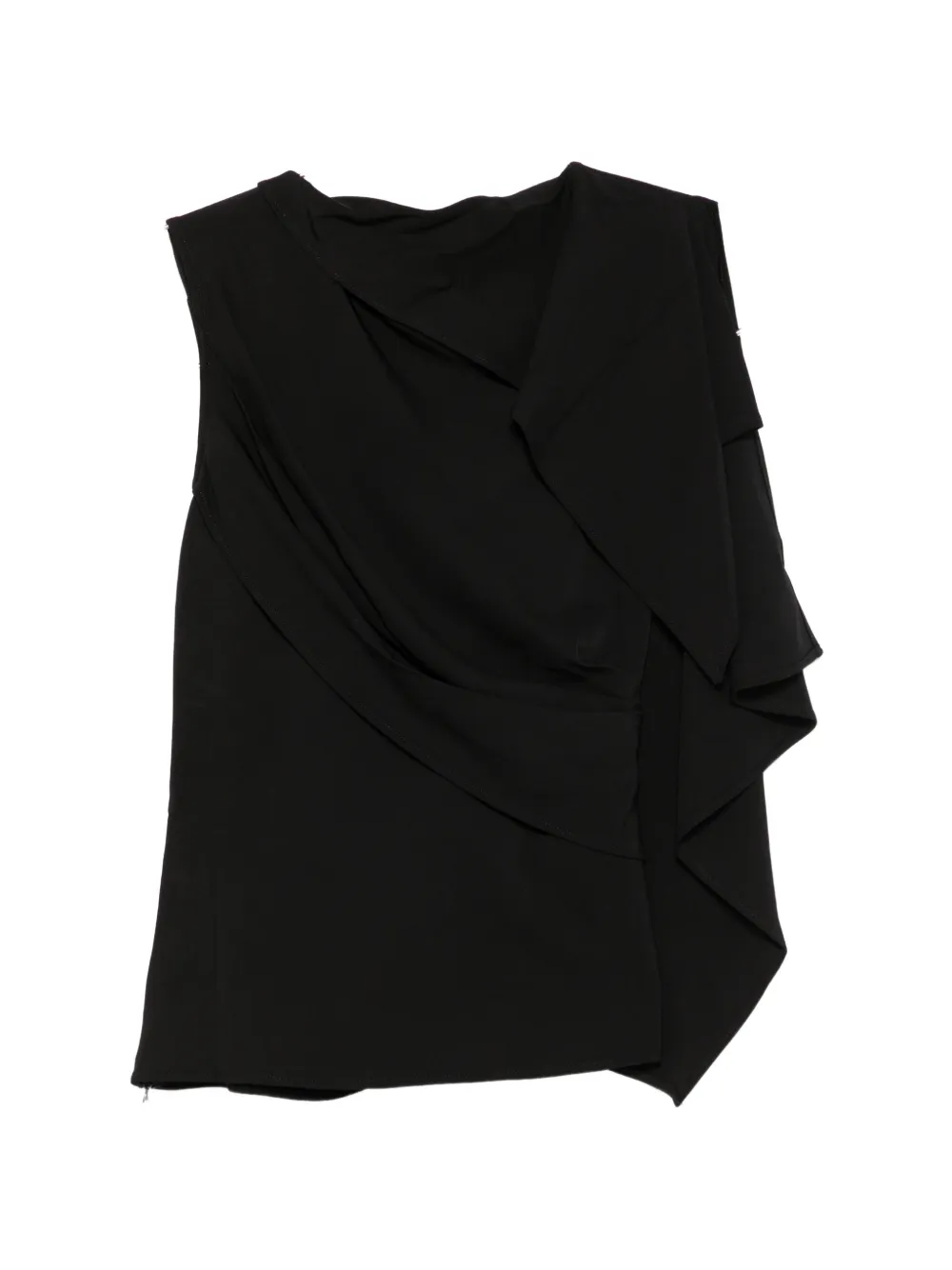 ENTIRE STUDIOS Odeon asymmetric draped top - Noir