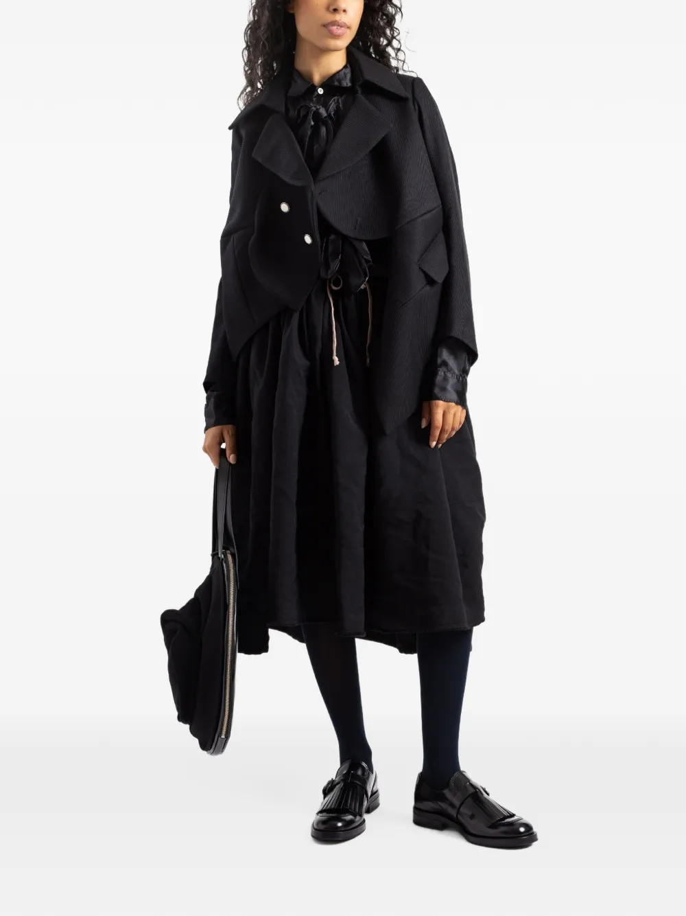 Comme Des Garçons asymmetric panelled jacket Zwart