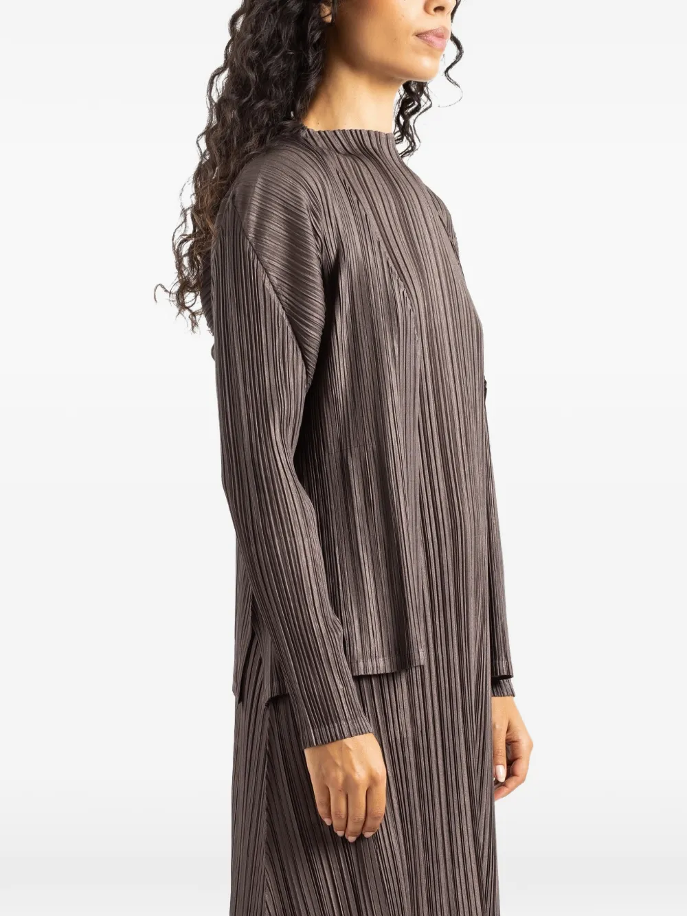 Pleats Please Issey Miyake Mellow Pleats open-front cardigan Grijs