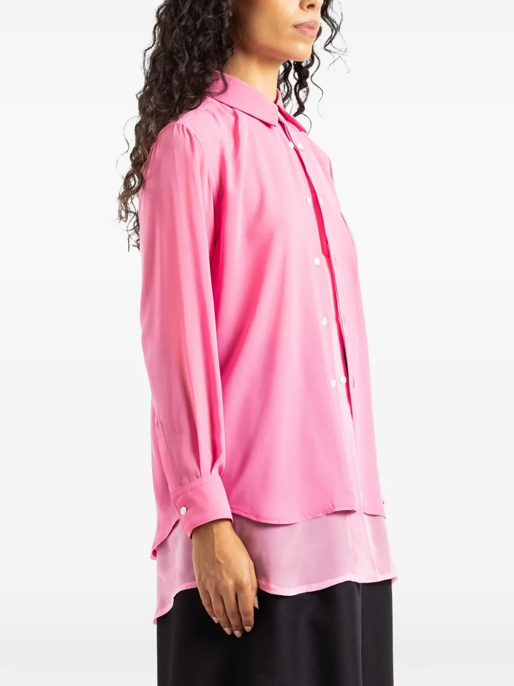 Comme Des Garçons layered-design chest-pocket shirt Roze