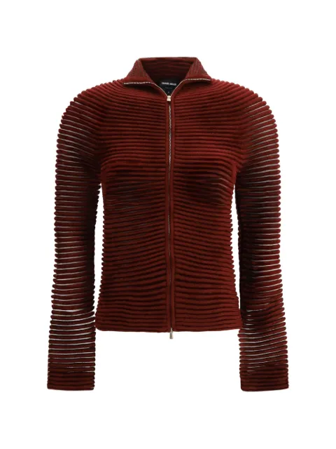 Giorgio Armani Ottoman ribbed zip-up cardigan