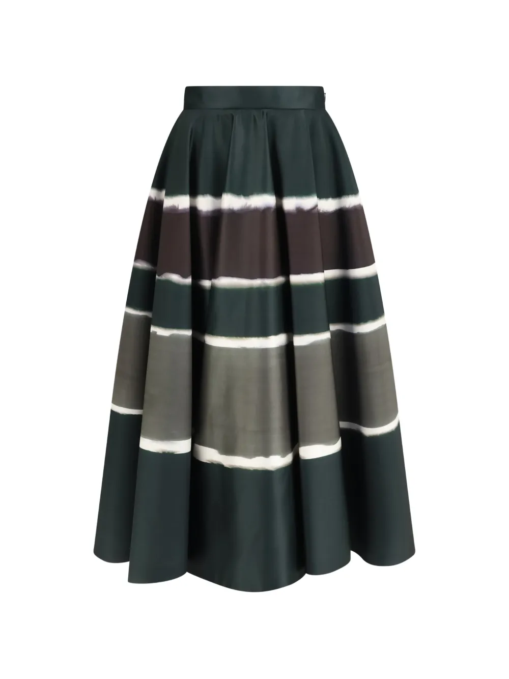 Sara Roka Tabba 85 pleated horizontal-stripe skirt - Verde