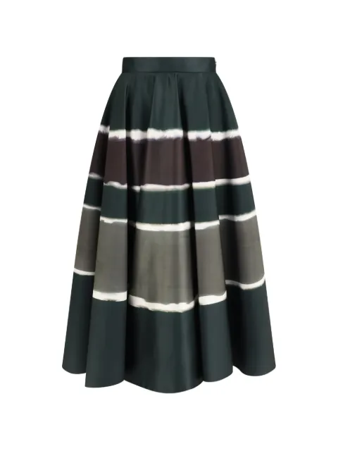 Sara Roka Tabba 85 pleated horizontal-stripe skirt