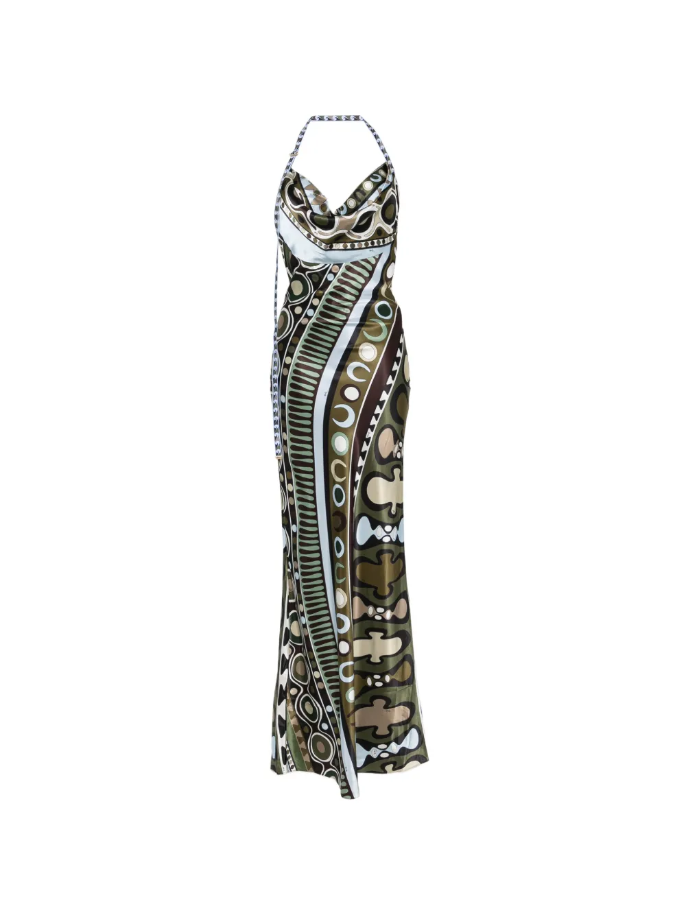 PUCCI Pre-Owned Kleid mit Soleil-Print und Wasserfallausschnitt - Grün