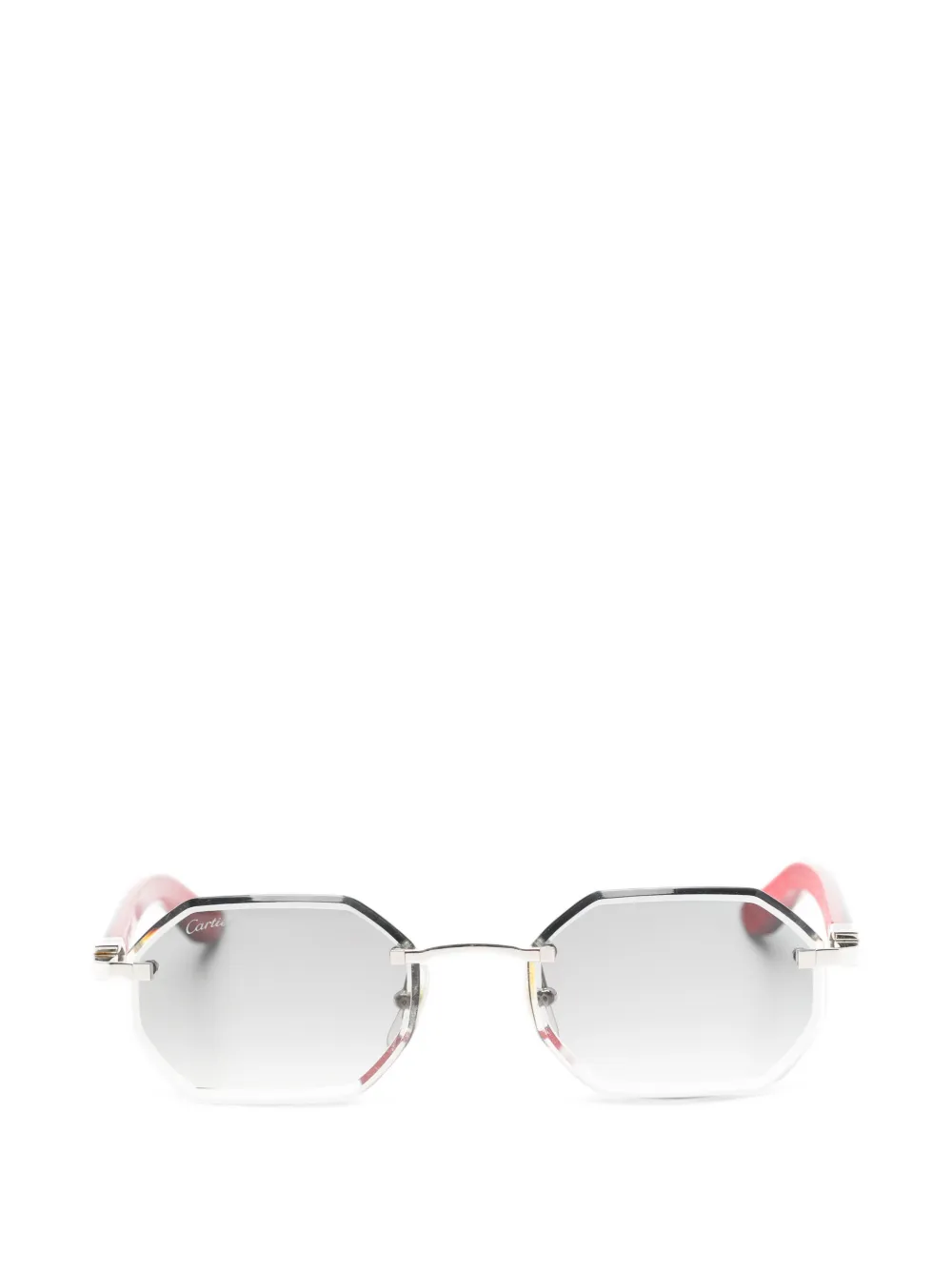 Cartier Sonnenbrille mit geometrischem Gestell - Silber