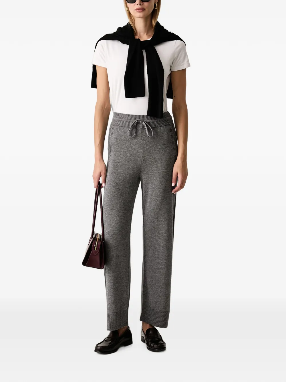 Ermanno Scervino Gebreide broek met trekkoordtaille Grijs
