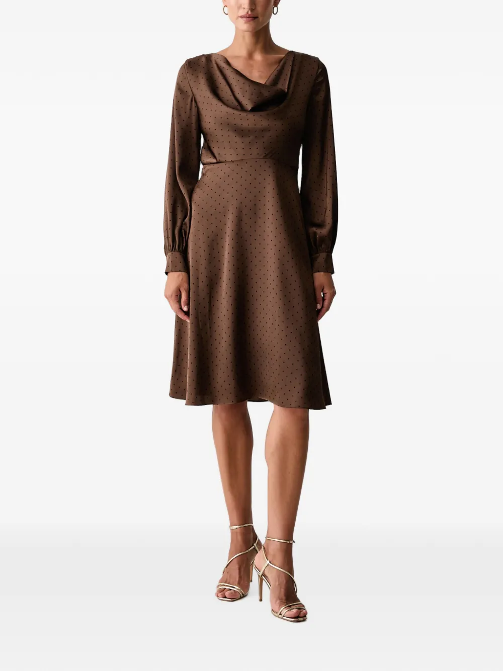 FRACOMINA robe mi-longue à pois - Marron FRACOMINA robe mi-longue à pois - Marron