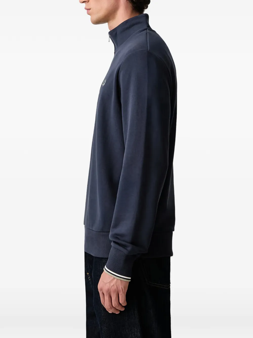 Fred Perry half-zip logo-embroidered sweatshirt Blauw