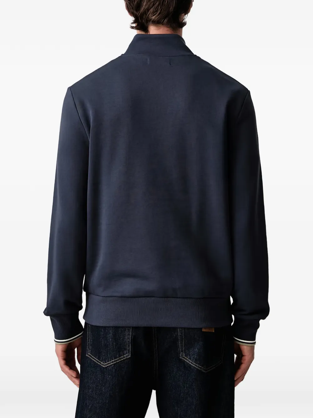 Fred Perry half-zip logo-embroidered sweatshirt Blauw