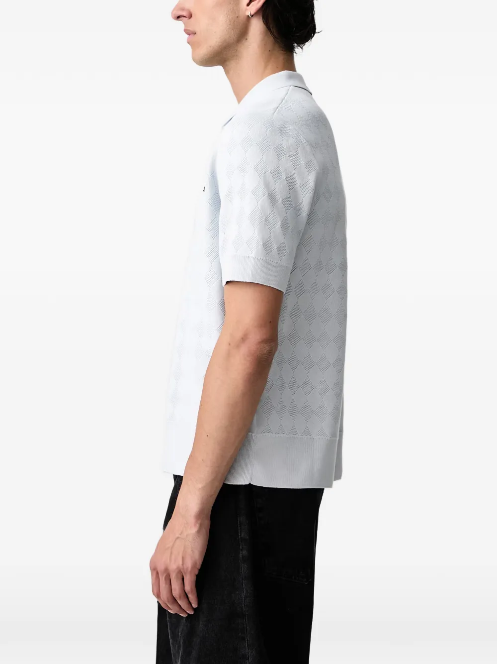 Fred Perry diamond-knit polo shirt Blauw