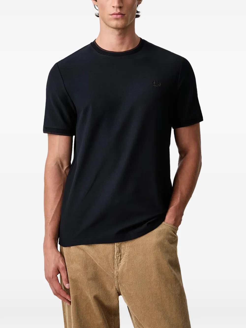 Fred Perry Laurel Wreath embroidered T-shirt Blauw