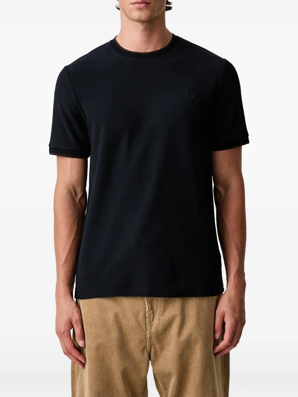 Fred Perry Laurel Wreath embroidered T-shirt Blauw