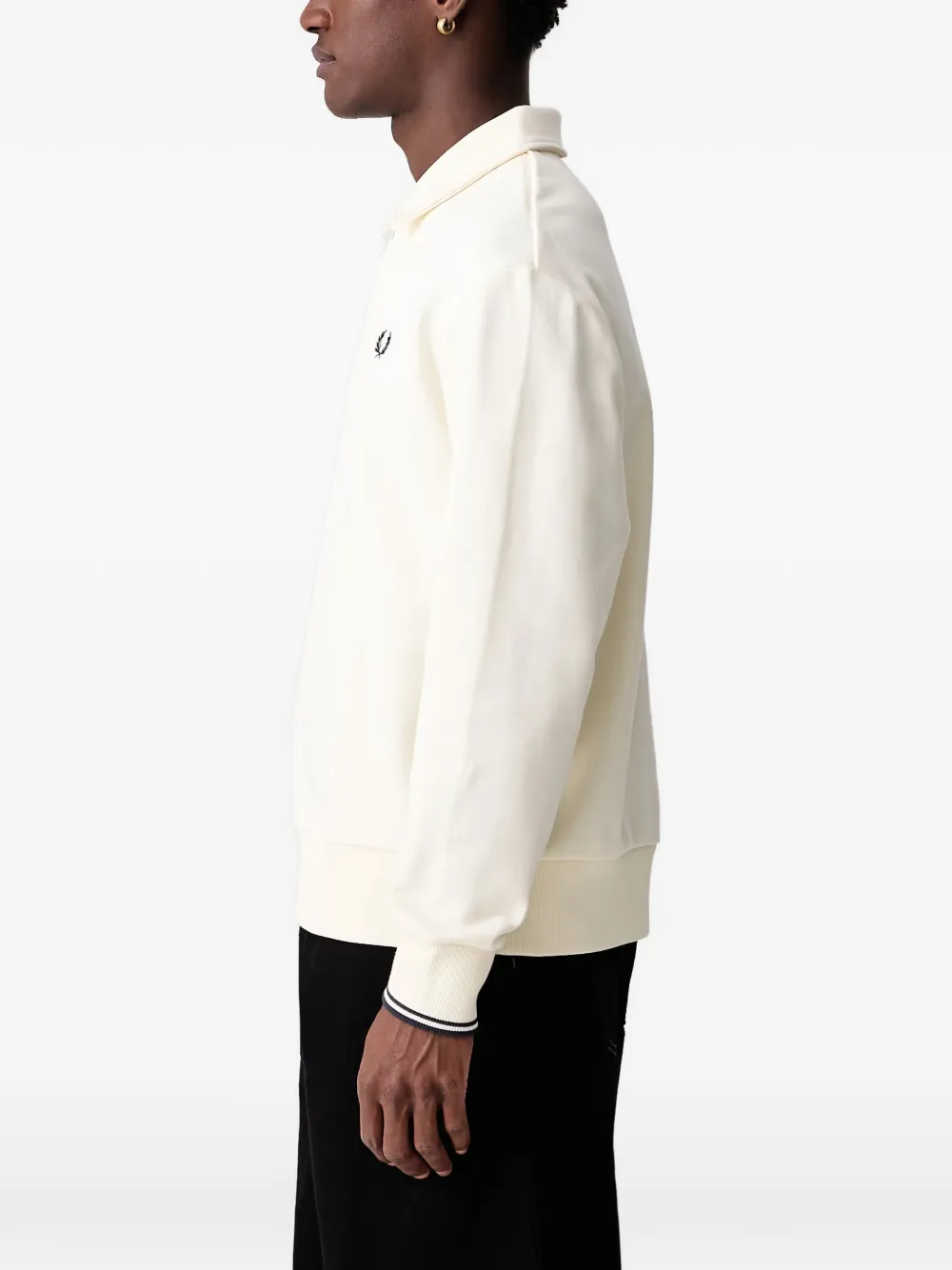 Fred Perry quarter-zip Laurel Wreath polo shirt Beige
